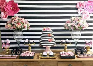 Đặt tiệc gia đình – Điểm tô cho buổi tiệc sinh nhật với sắc hồng – đen ấn tượng